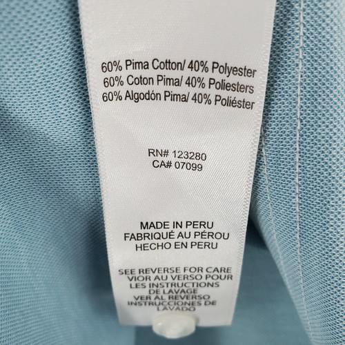 TRAVIS MATHEW Größe XL Herren hellblau Performance Pima Blend Golf Poloshirt - Bild 12 von 12