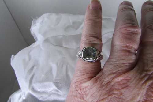 Designer Inspired Sterling Silver 3CT Aquamarine Cable Ring Size 7 - Picture 9 of 10