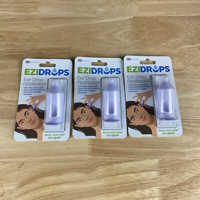 3 Ezidrops Ear Drop Applicators Easy Administration Reusable Never Miss ...