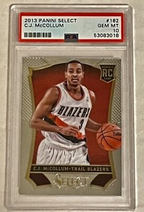 2013-14 Panini Select 182 CJ McCollum Rookie Card PSA 10 GEM Mint Blazers