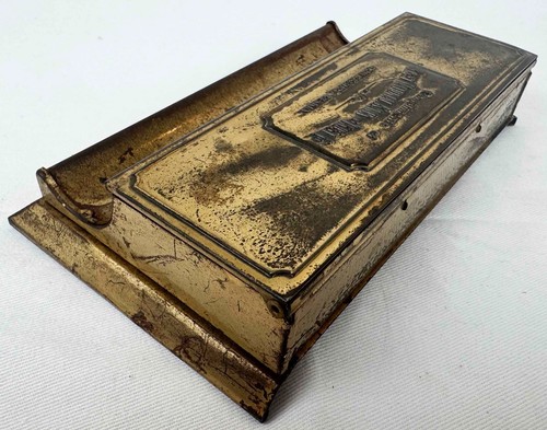 Prima Banca Nazionale & Trust metallo calendario stazionario timbro portapenne 1927 raro - Foto 3 di 11