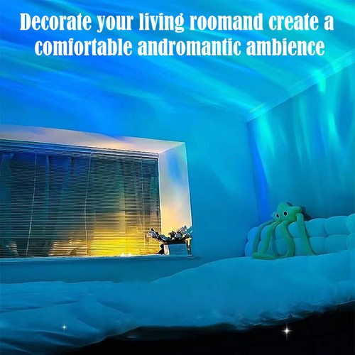 Ocean Wave Aurora Projector Lamp 16 Colors LED Night Light Bedroom Rechargeable - Picture 8 of 13