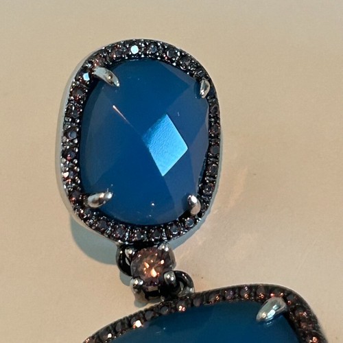 Autentici Orecchini Argento Sterling Pietre Blu & Rosa di Ultima Edizione Italia - Foto 4 di 8
