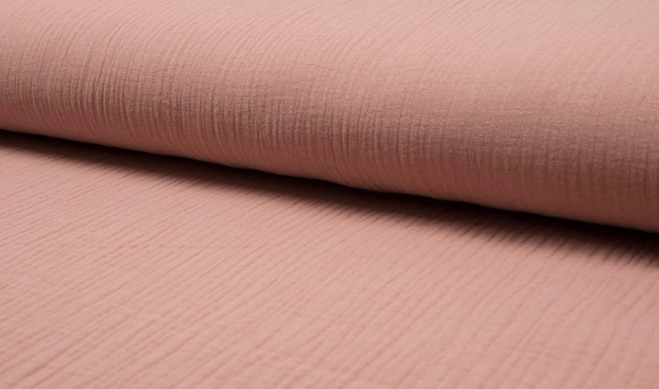 CRS FUR FABRICS Bambino Double Gauze Muslin Fabric Material DUSTY ROSE