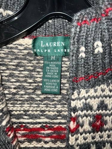 Vintage RAR Lauren Ralph Lauren Damen Ski Strick Pullover Kammgarn Wolle Größe M - Bild 6 von 6
