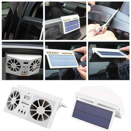 Ventilador de ventilación de aire para ventana de coche con energía solar mini ventilador de refrigeración 1 pieza, - Imagen 7 de 9
