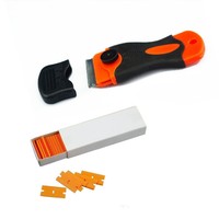 7mo Mini Razor Scraper For Removing Glue Residue With 100 Plastic Blades 7mo Mini Razor Scraper For Removing Glue Residue With 100 Plastic Blades
