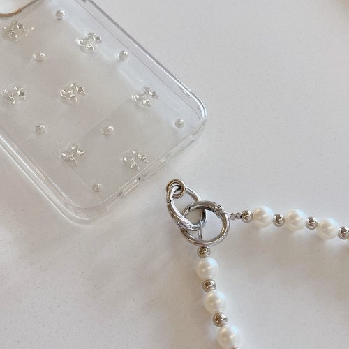 120cm Pearl Crossbody Phone Chain With Card Anti Loss Hanging Rope Doll - Photo 3 sur 13