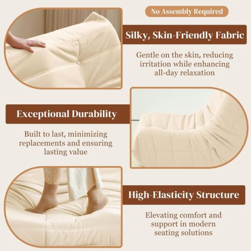 Handcrafted Suede Chair - Comfort & Elegance in a Medium-Firm Bean Bag Sofa - Picture 6 of 8