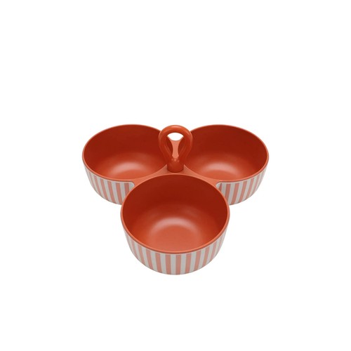 Mainstays Bamboo Triple Condiment Server, Orange Stripe - Picture 4 of 4