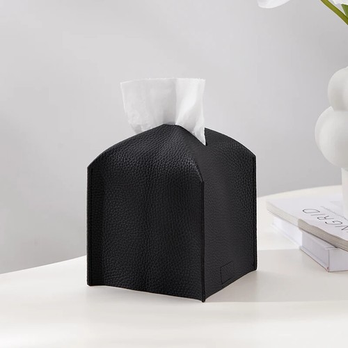 Porta fazzoletti quadrato in pelle - porta/organizer decorativo per bagno - Foto 12 di 16