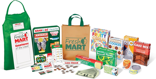 Melissa And Doug Fresh Mart Grocery Store Play Food And Role Play Companion Set - Picture 10 of 12