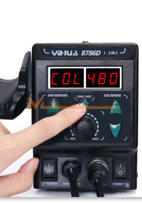 ONE NEW YIHUA 8786D-I 2 in 1 Hot Air Rework Soldering Station 220V #F11