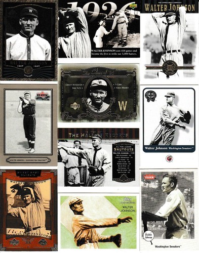 Huge 25 + WALTER JOHNSON different cards lot 1982 - 2021 Senators HOF - Picture 2 of 3