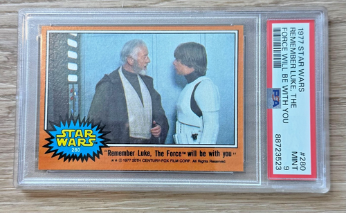 1977 Star Wars Remember Luke, The Force Will Be With You #280 PSA 9 MINT Orange