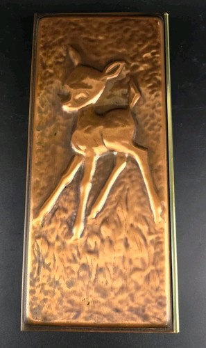 Caja de llaves Mid Century - Bambi Rehkitz - 30x14 cm - Metal / Cobre - Años 50