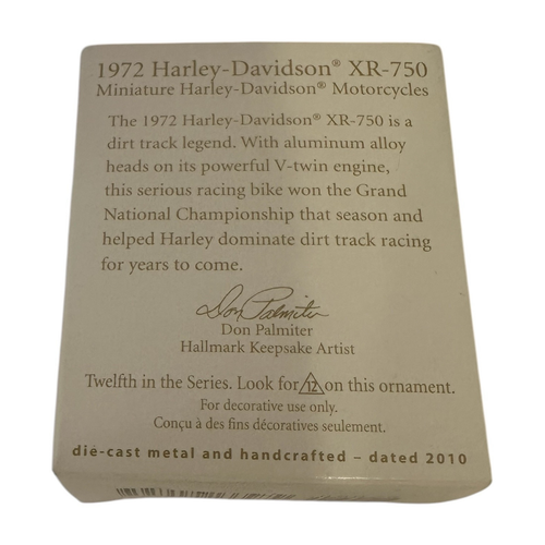 2010 HALLMARK Ornament 1972 Harley-Davidson XR-750 MINIATURE Motorcycle Keepsake - Picture 18 of 18