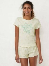 Lauren Conrad Pajamas 2 Pc Green Good Dreams Only Summer Top  Shorts Women's- M