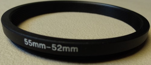 55mm to 52mm Step Down Lens Filter Ring Metal DSLR SLR Digital Camera Adapter - Picture 1 of 3