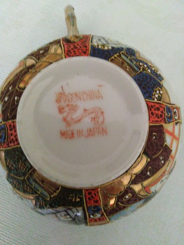 Alte japanische/chinesische Tasse und Untertasse, sehr dünnwandig, beschädigt - Bild 4 von 6