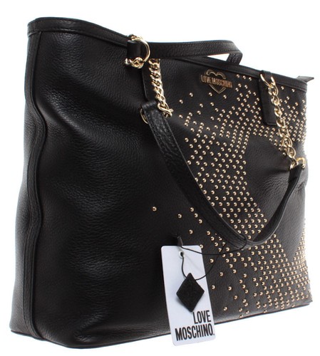 Oro Moschino Spalla Borsa Nera Pelle Love Donna Nuova 0ym8vNwnO