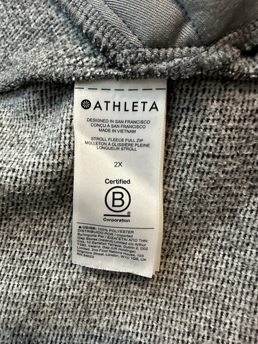 Athleta Stroll Jacke Damen 2X grau Fleece Full Zip Athleisure Reise Freizeit - Bild 12 von 14