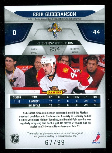FLORIDA PANTHERS JERSEY AUTOGRAPH NHL HOCKEY CARD SEE LIST - Picture 60 of 62