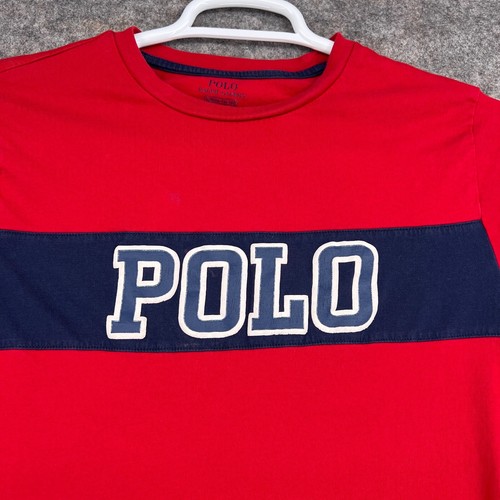 Polo Ralph Lauren Shirt Boys Large 14/16 Blue Red Short Sleeve Cotton - Picture 2 of 12