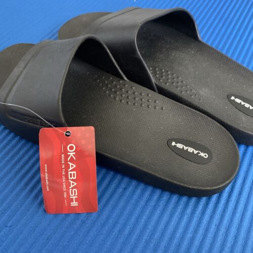 Okabashi Coast Slide Sandals Men's Eco-Friendly Made in USA Black Size 11 - Picture 2 of 7