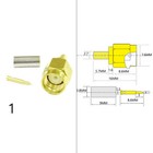 2 pièces fiche SMA mâle RF connecteur coaxial à sertir droit pour RG316 RG174 plaqué or