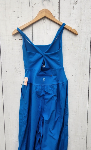 $148 Free People FP Movement Righteous One Piece Blue Runsie Jumpsuit Sz S NEW - Picture 12 of 14