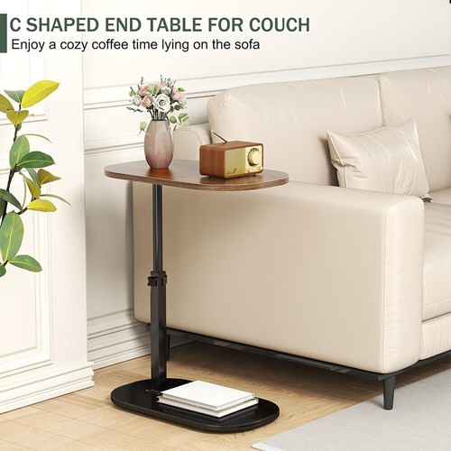 Adjustable C-Shaped Sofa Side Table for Coffee Laptop Table Living Room Bedroom↕ - Picture 14 of 15
