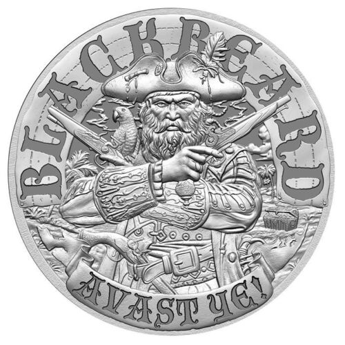 BLACKBEARD PIRATE - QUEEN ANNE'S REVENGE 1 oz .999 Silbermedaille - NEU IN KAPSEL - Bild 1 von 2