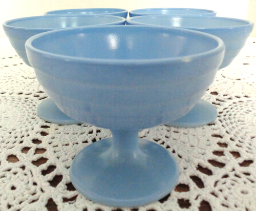 Tazze da Dessert Hazel Atlas Moderntone Platonite Blu Pastello - Piatti Sherbet (5) - Foto 2 di 4