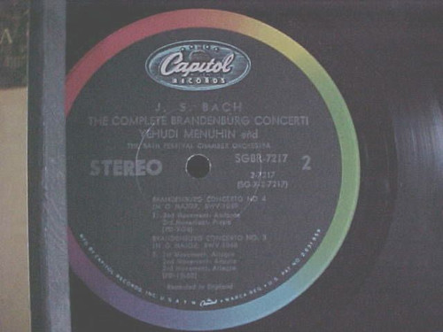 BACH: Brandenburg Concerti Menuhin Bath Fest. Orch. Stereo SGBR 7217 EX+ - Picture 2 of 4