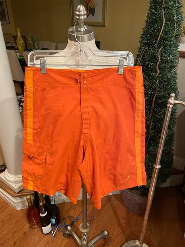 MEN'S REVERSIBLE BOARD SHORTS SIZE 32 (medium) in Orange/floral - Picture 1 of 8
