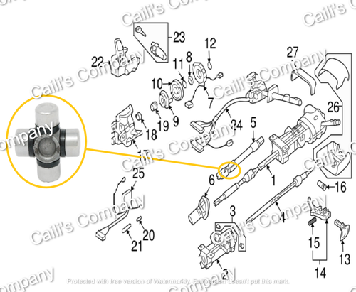 AS-1540 For 2010 Dodge Charger RWD STEERING COLUMN SHAFT U-JOINT 15x40mm  - Picture 2 of 11