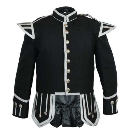 Doublet Jacket, Piper or Drummers, Blazer,1/2" Braid Edge Trim Black 52 inch l22 - Picture 1 of 11