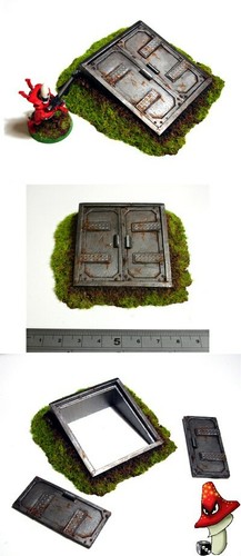 Unterirdische Zugangstür 28 mm Maßstab Wargames Warhammer 40k Landschaft Gelände - Bild 9 von 9