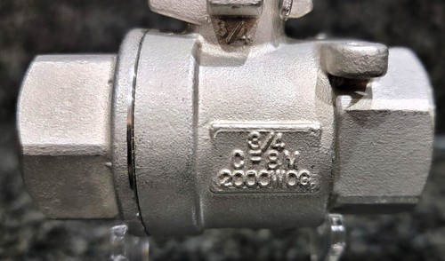 HAITIMA 3/4" BALL VALVE CF8M 2000WOG STAINLESS STEEL "NEW" - Picture 4 of 6