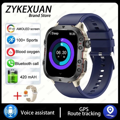 Rugged Military Smart Watch Men Ftiness Watches IP68 Waterproof 2.01'' AI Voice - 第 20/38 張圖片