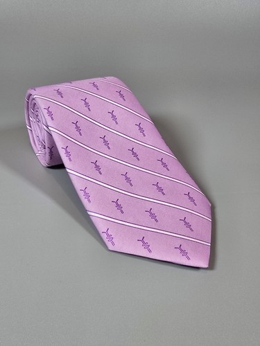 Vineyard Vines Pink 100% Silk Neck Tie HFC Hockey Fights Cancer NHL Made In USA - Picture 3 of 8