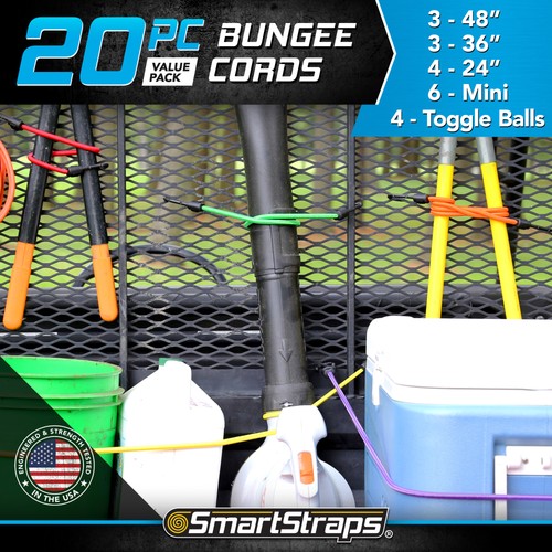 Smart Straps 20-Pc. Assorted Standard Bungee Cords, Model# 618 - Bild 2 von 6