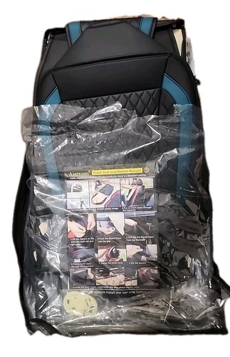 Aierxuan car seat covers Black/Teal Faux Leather Waterproof - Picture 8 of 8