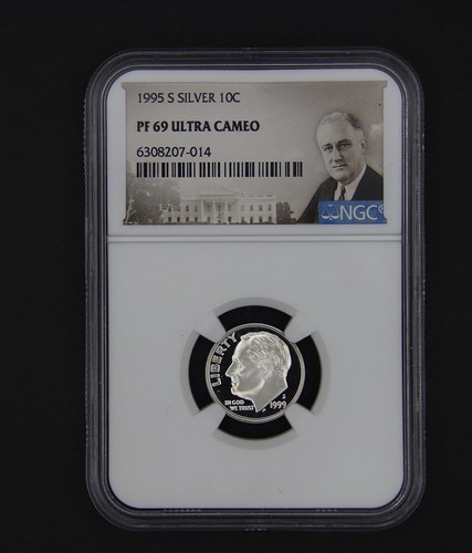 1995 S Roosevelt Silver Dime NGC PF69 Ultra Cameo, *SHIPS FREE* - Picture 2 of 3