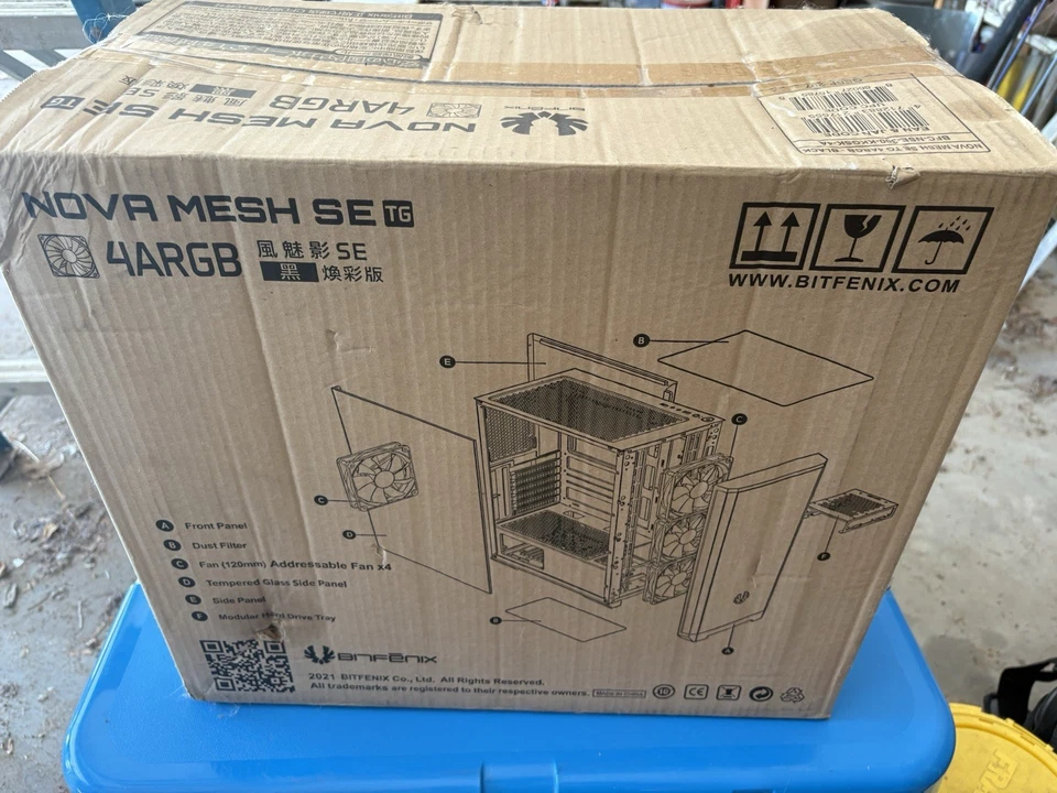 Bit Fenix Nova Mesh SE TG 4ARGB Black ATX Mid Tower PC Case - Image 3 of 4