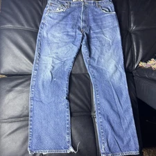 Levi's 517 Men's Bootcut Jeans Blue Denim Distressed Light Wash Pockets W40 L32