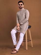 Men Kurta Set Pakistani Kurta Pyjama Indian Suits Sherwani Wedding Party Groom