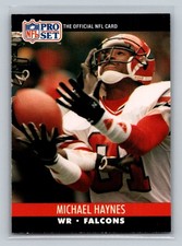1990 Pro Set Rookie RC #431 Michael Haynes Atlanta Falcons Football Card. rookie card picture
