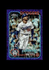 2024 Topps Chrome: #296 Mookie Betts Purple Sparkle Ref /299 NM-MT OR BETTER